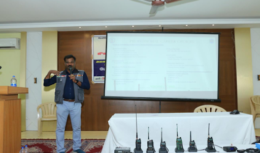 A member of The Action for Community Transformation India Foundation Trust (ACTIF Trust) giving a presentation