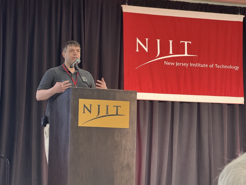Nathaniel Frissell W2NAF giving remarks at HamSCI 2025