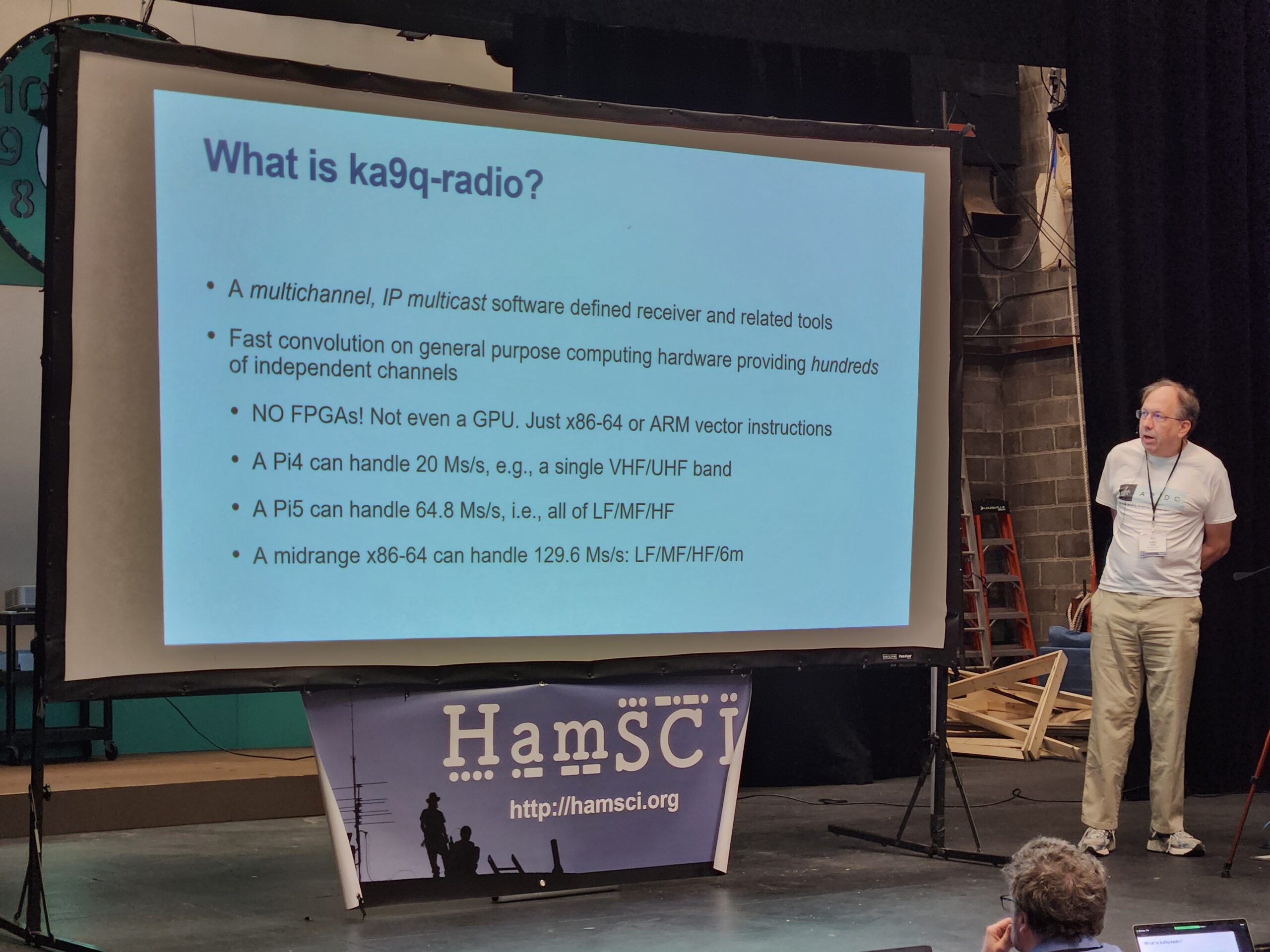Phil Karn (KA9Q) giving a tutorial on KA9Q-Radio at the 2024 HamSCI Workshop