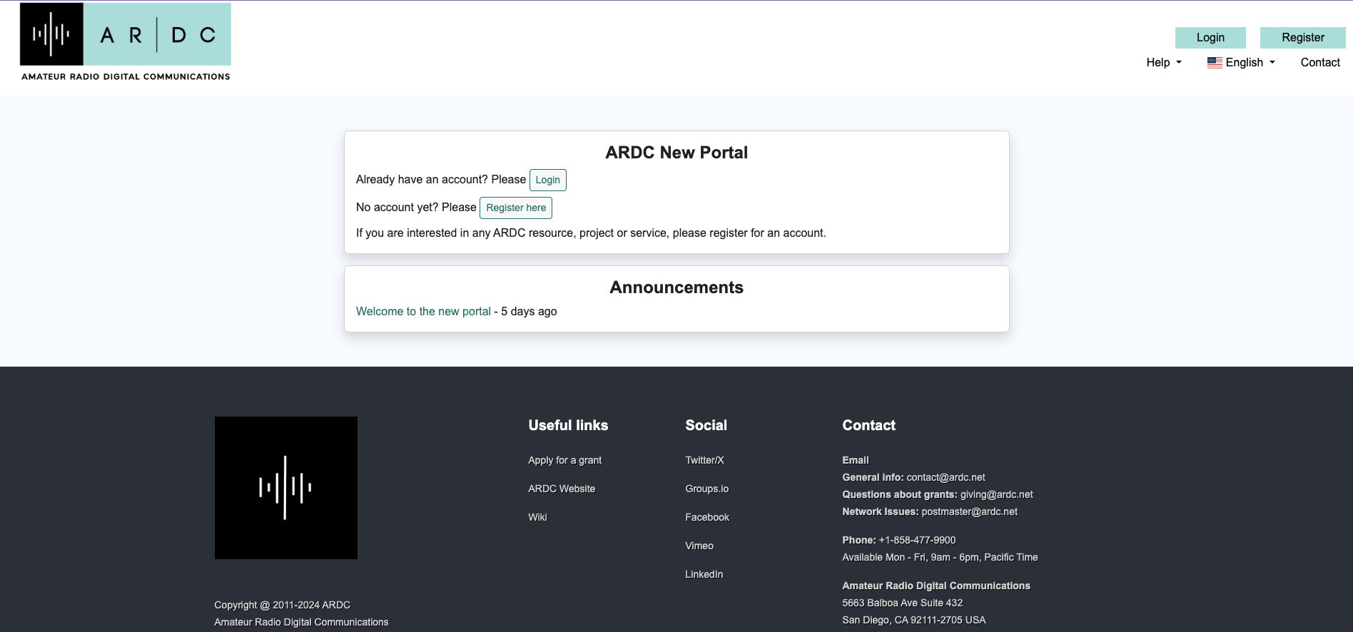 Home page for 44Net Portal 2.0
